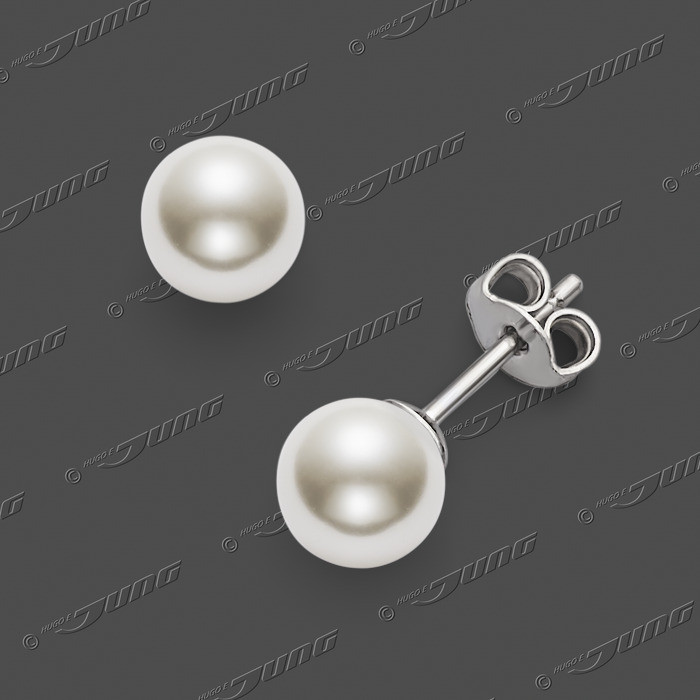 20-0008 SRh Stecker m.C.Zuchtperlen 6,5mm