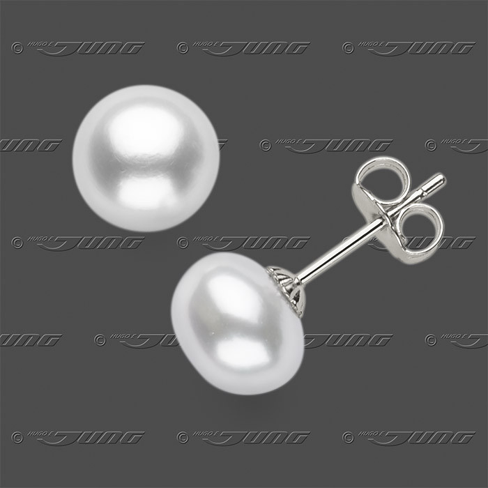 20-0026 SRh Stecker m.Süßwasserperlen 8,5mm
