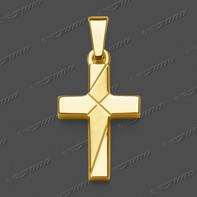 43-0356 GG Kreuz halbmassiv 16x11mm