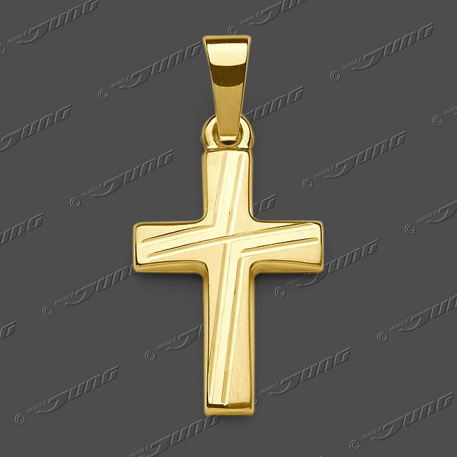 43-0434 GG Kreuz halbmassiv 16x11mm