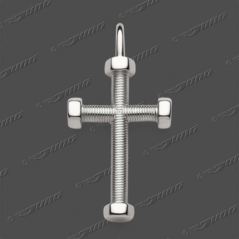 43-0460 SRh Kreuz massiv 27x14,5mm