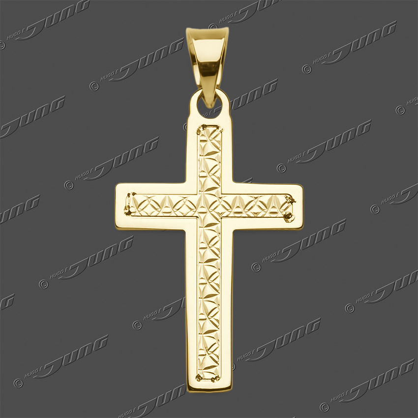 43-0469 GG 585 Kreuz massiv 23,1x15,9mm