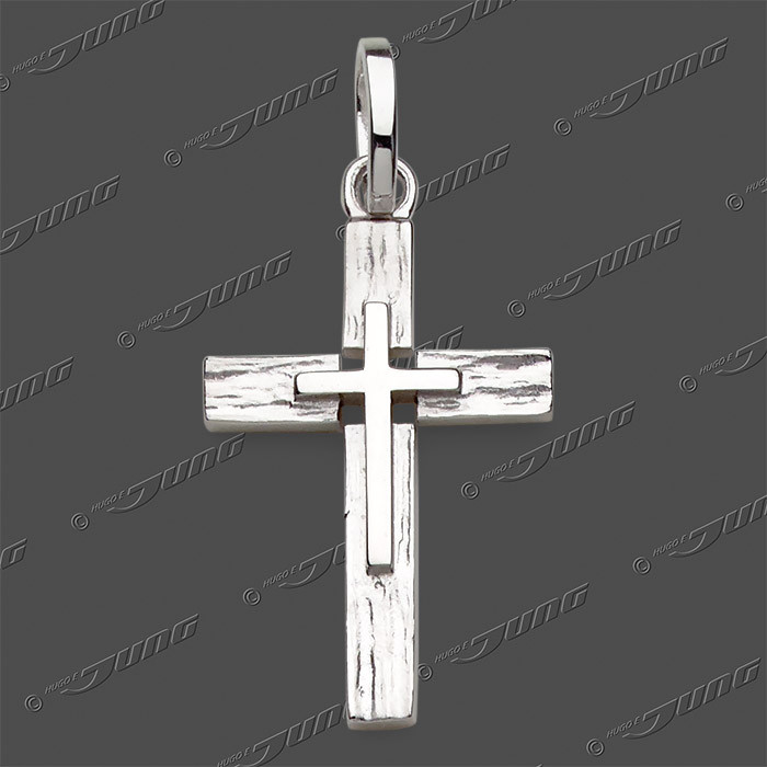 43-0496 SRh Kreuz massiv 20x13mm
