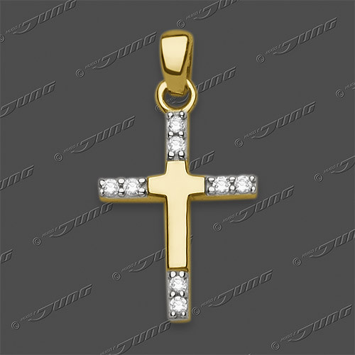 53-0205 GRh 333 Kreuz massiv 12x10mm