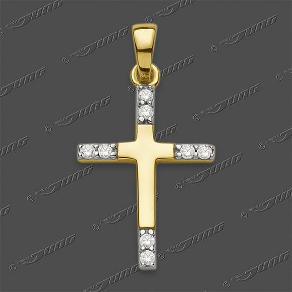 53-0206 GRh 333 Kreuz massiv 15x11mm
