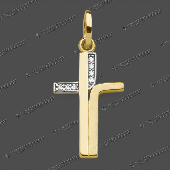 53-0211 GRh 333 Kreuz massiv 18x12mm