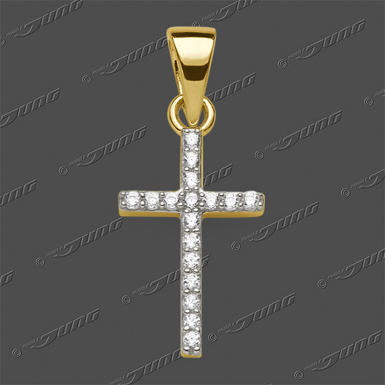 53-0217.22 GRh 585 Kreuz massiv 13x8,5mm