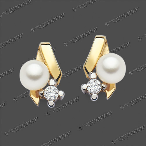 20-2708 GRh 585 Stecker 10x6mm