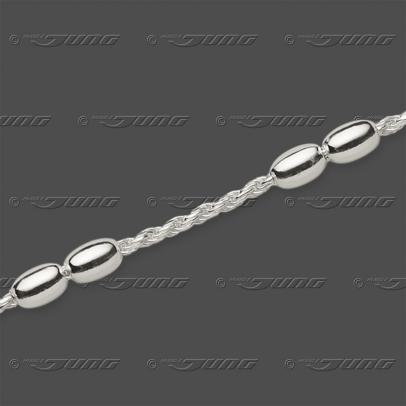 81.1273 S Fußkette Kordel 1,3mm m.Zwtl.
