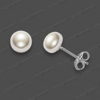 20-0022 SRh Stecker m.Süßwasserperlen 6,5mm