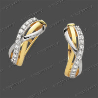 25-0764 GRh 333 Schar.-Creolen 14x4,5mm