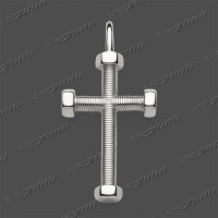 43-0460 SRh Kreuz massiv 27x14,5mm