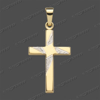 43-0483 GRh 333 Kreuz halbmassiv 21x14mm