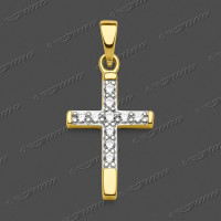 53-0186 GRh 333 Kreuz massiv 16x10,5mm
