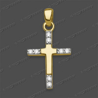 53-0205 GRh 333 Kreuz massiv 12x10mm