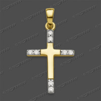 53-0206 GRh 333 Kreuz massiv 15x11mm