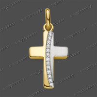 53-0209 GRh 333 Kreuz massiv 16x11mm