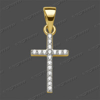 53-0217.22 GRh 585 Kreuz massiv 13x8,5mm