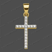 53-0218.22 GRh 585 Kreuz massiv 16x10mm