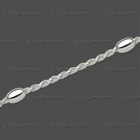 81.1272 S Fußkette Kordel 1,4mm m.Zwtl. 