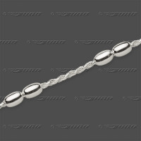81.1273 S Fußkette Kordel 1,3mm m.Zwtl.
